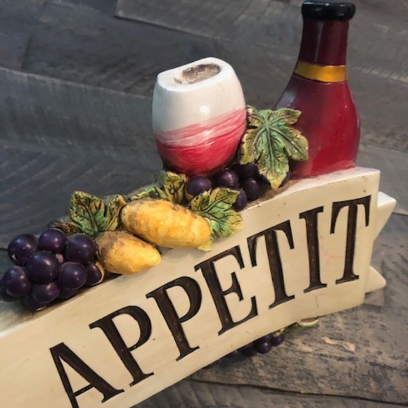 Bon Appetit Plaque with Chef and Wine decor - Picture 2 of 3